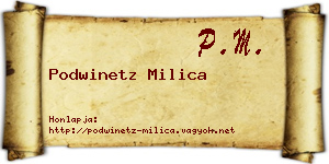 Podwinetz Milica névjegykártya